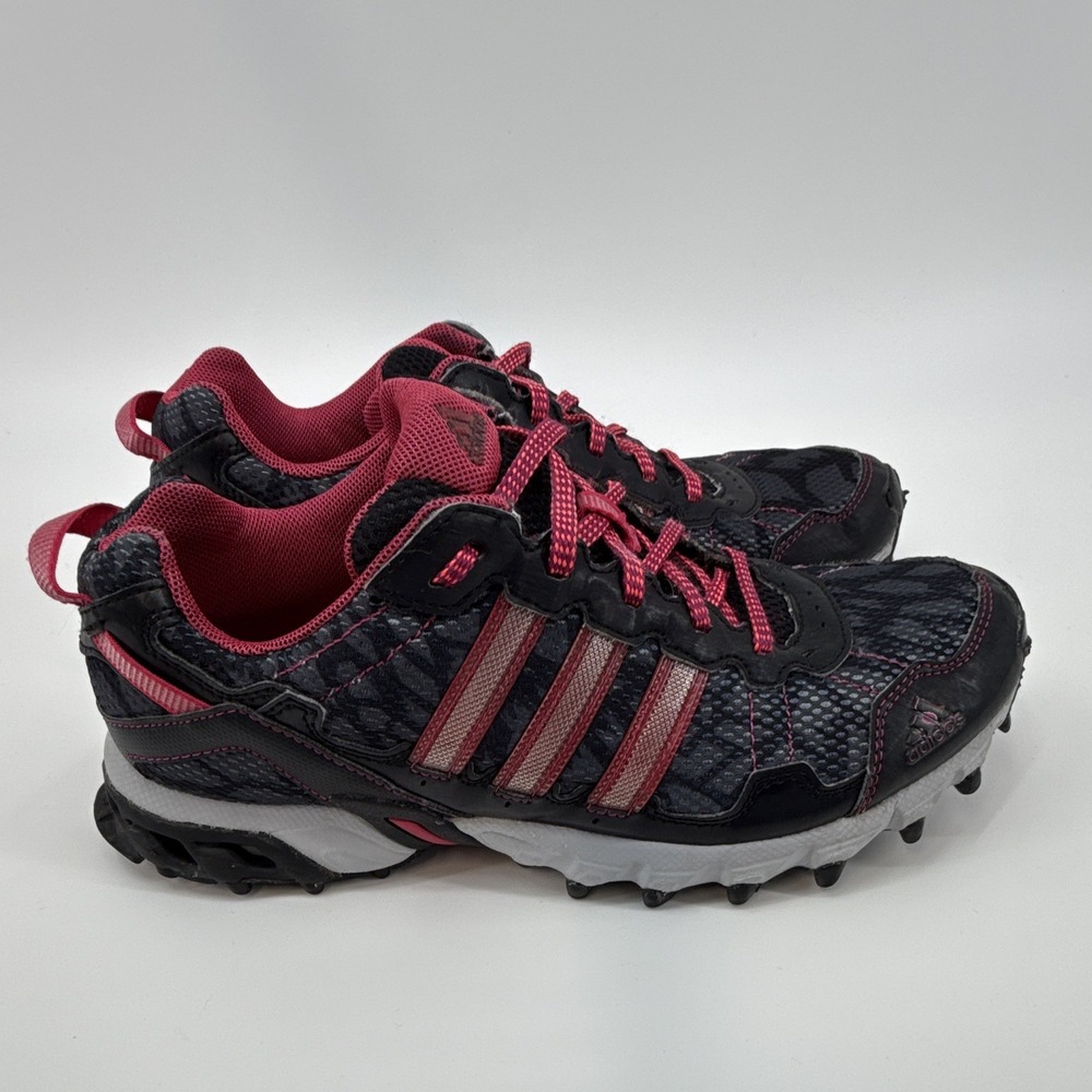 adidas Thrasher Womens 8.5 Running Shoes Black Pink Breathable Low Top C76331 - Picture 6 of 11